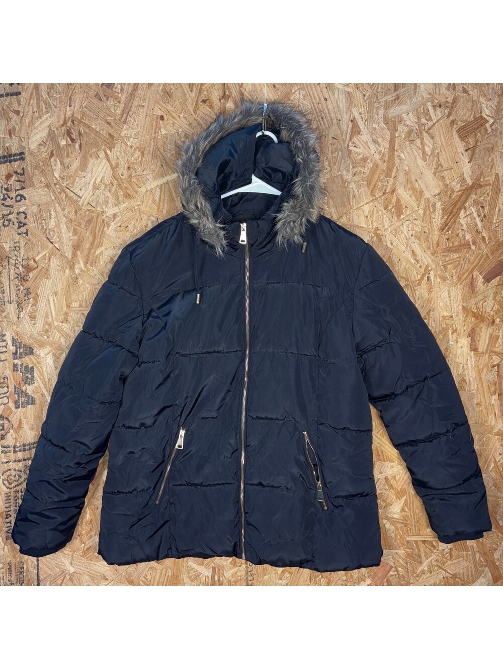 Jou Jou Collection Womens 1X Black Puffer Jacket